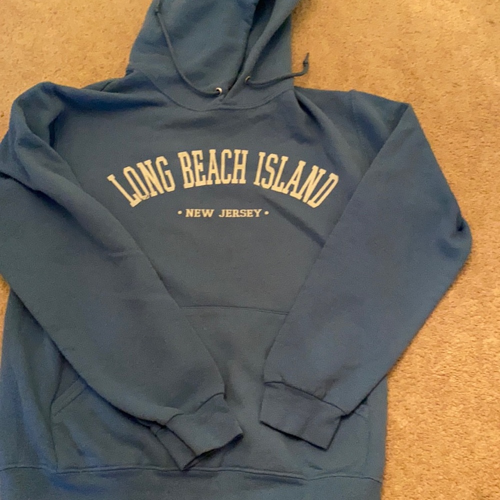 Blue Long Beach Island NJ hoodie
